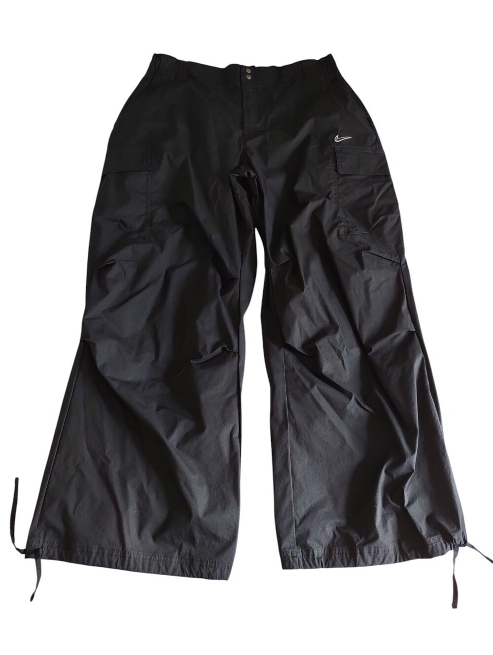 Nike XL Black High-Waisted Loose Woven Cargo Trousers